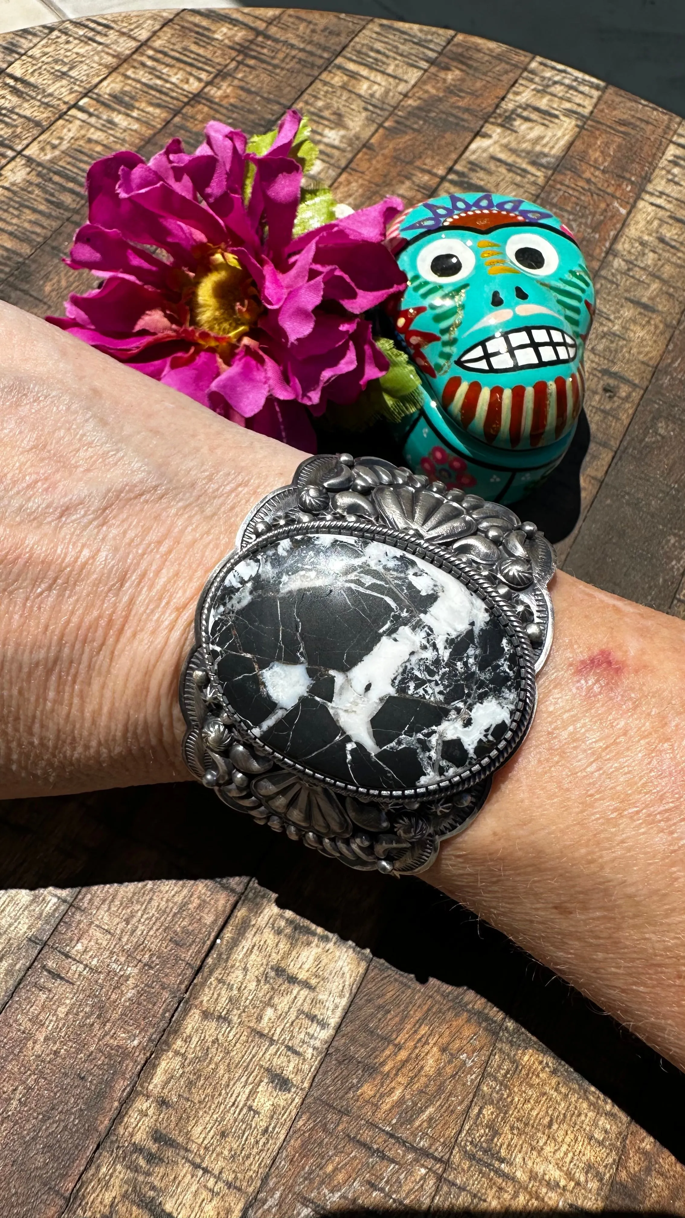The "Fancy" White Buffalo Cuff