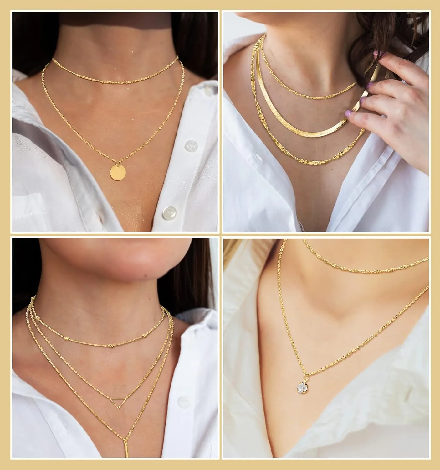 Tiamon 12 Pcs Gold Silver Jewelry Sets for Women Layered Set of Earring Necklace Bracelets for Men Jewelry Gifts