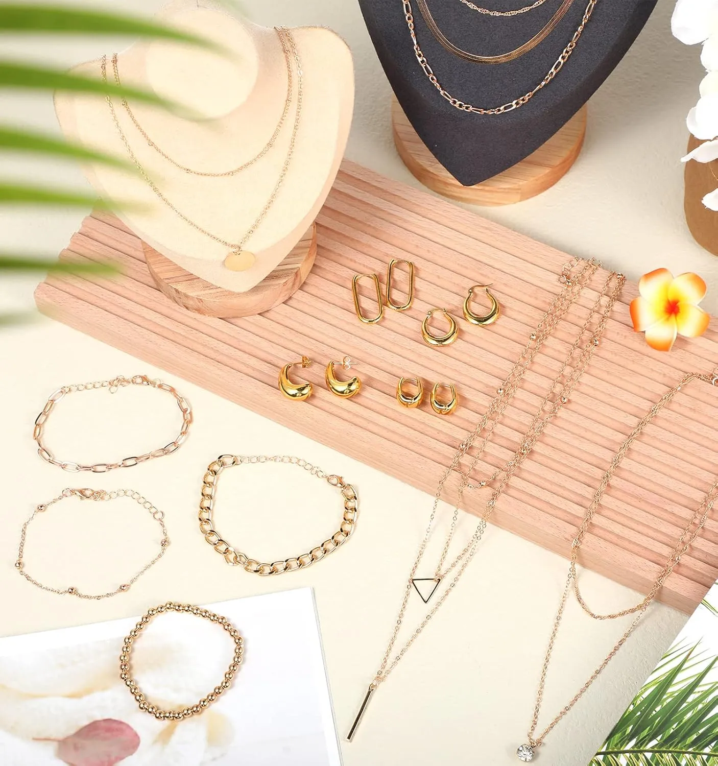 Tiamon 12 Pcs Gold Silver Jewelry Sets for Women Layered Set of Earring Necklace Bracelets for Men Jewelry Gifts