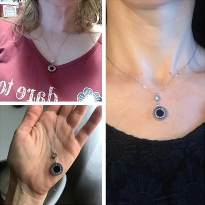 Timeless Double Circle Roman Numeral Necklace