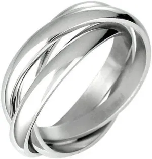 Triple Russian Interlocked Stainless Steel Men Unisex Wedding Band Rings